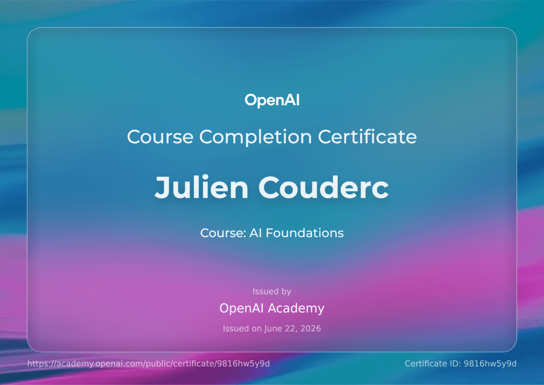 Certification OpenAI Academy — AI Foundations